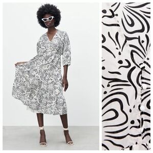 ZARA PRINTED TIERED DRESS
